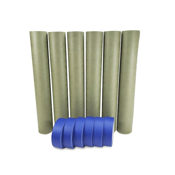 Idl Packaging 18in x 60 yd Green Masking Paper and 1 1/2in x 60 yd Painters Tape, for Covering, 6PK 6x GRH-18, 4463-112 - main